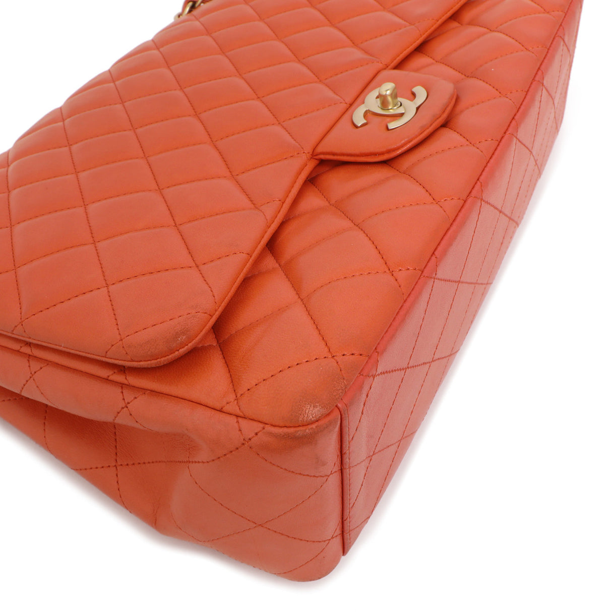 Chanel Coral Quilted Lambskin Maxi Classic Single Flap Handbags Chanel
