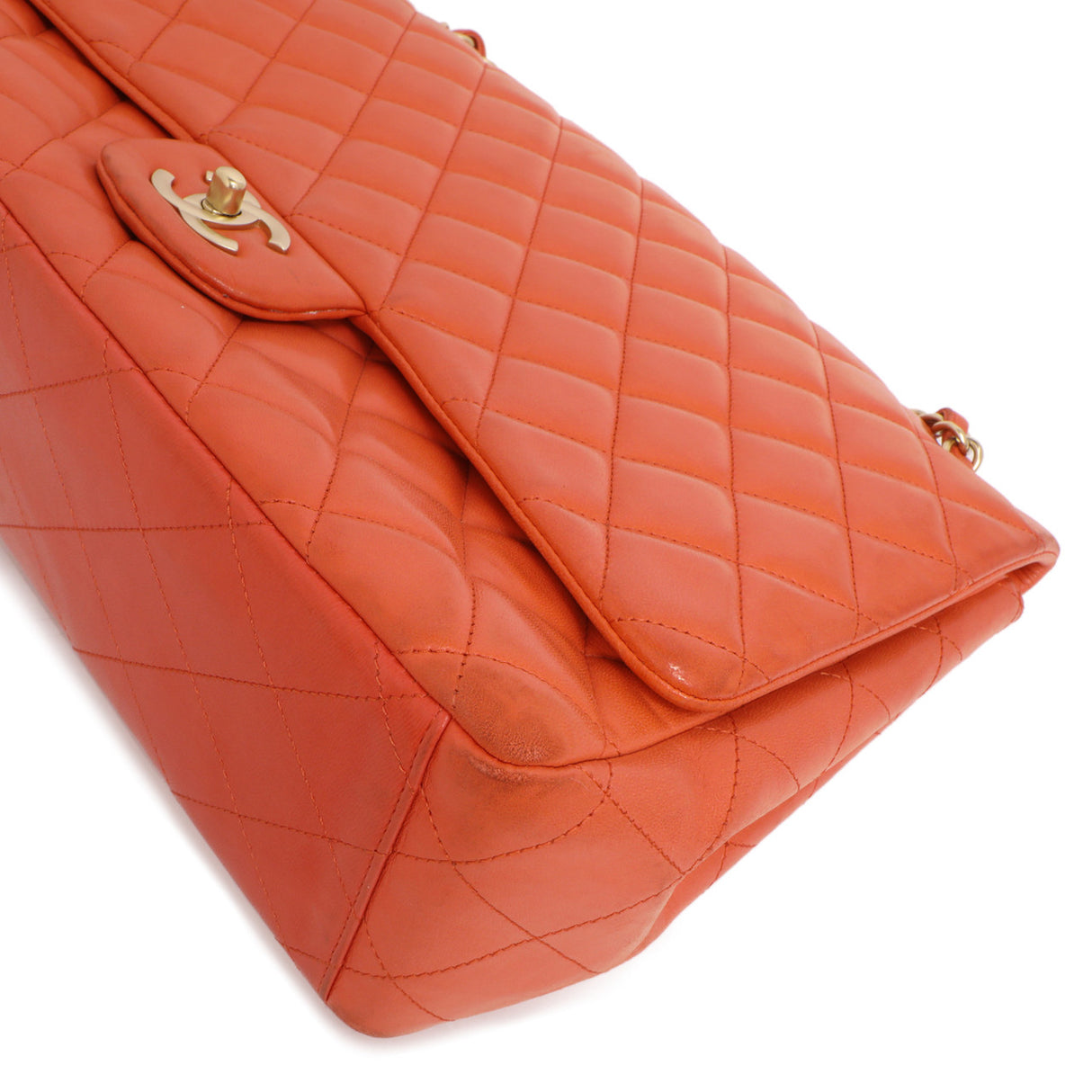 Chanel Coral Quilted Lambskin Maxi Classic Single Flap Handbags Chanel