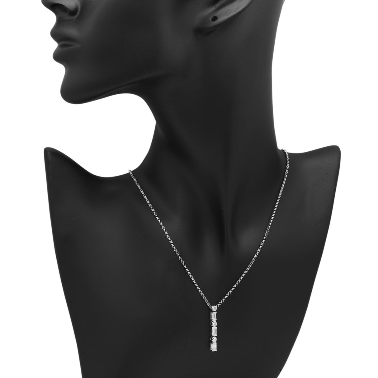 18K White Gold 0.57 Carat Diamond Pendant Necklace Fine Jewellery Modaselle