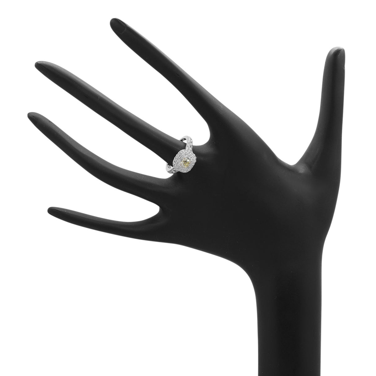 14K White Gold 0.66 Carat Fancy Yellow Diamond Ring Fine Jewellery Modaselle