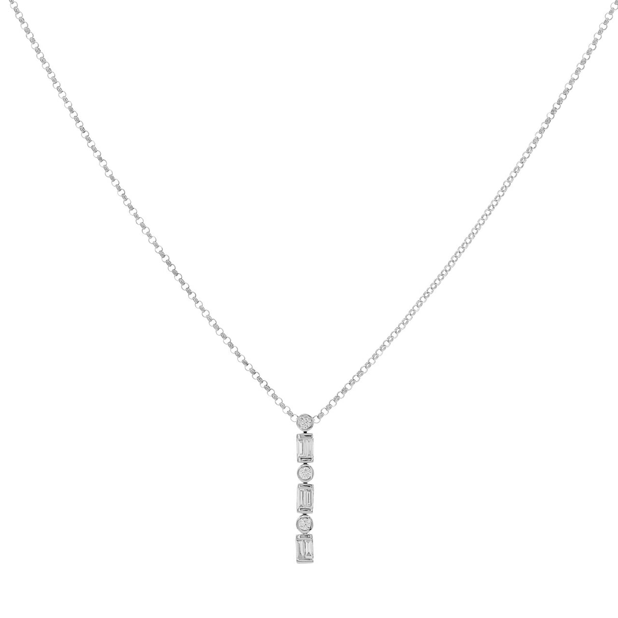 18K White Gold 0.57 Carat Diamond Pendant Necklace Fine Jewellery Modaselle