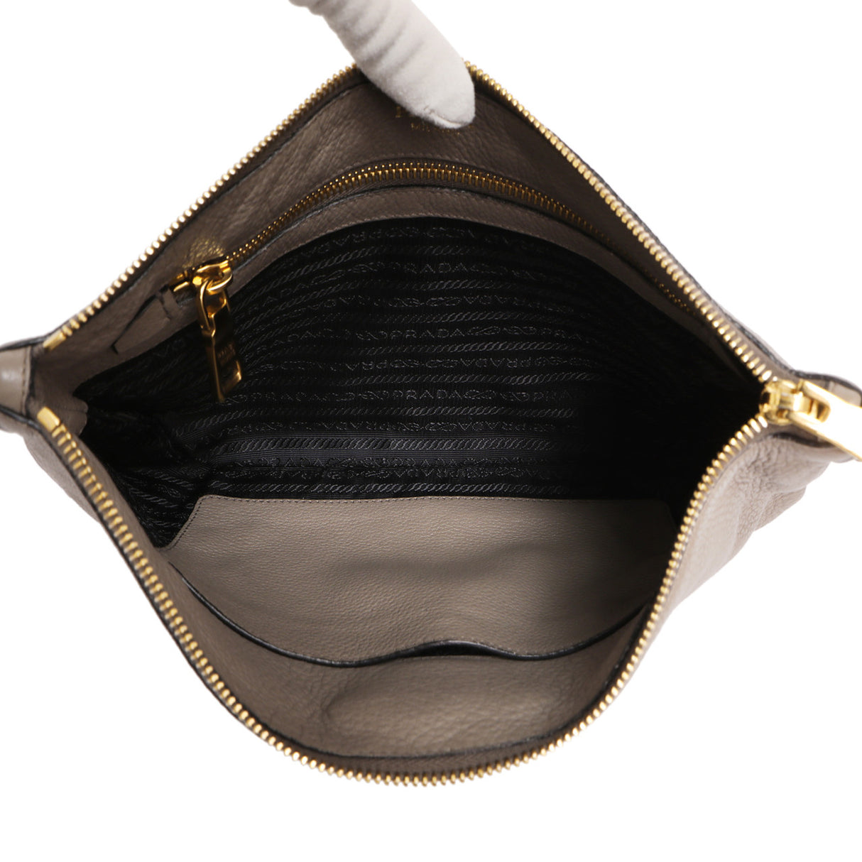 Prada Grey Vitello Daino Soft Crossbody Handbags Prada