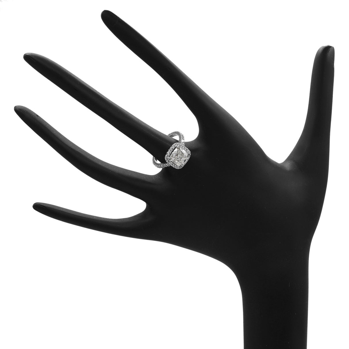 18K White Gold 3.04 Carat Cushion Cut Diamond Ring Fine Jewellery Modaselle