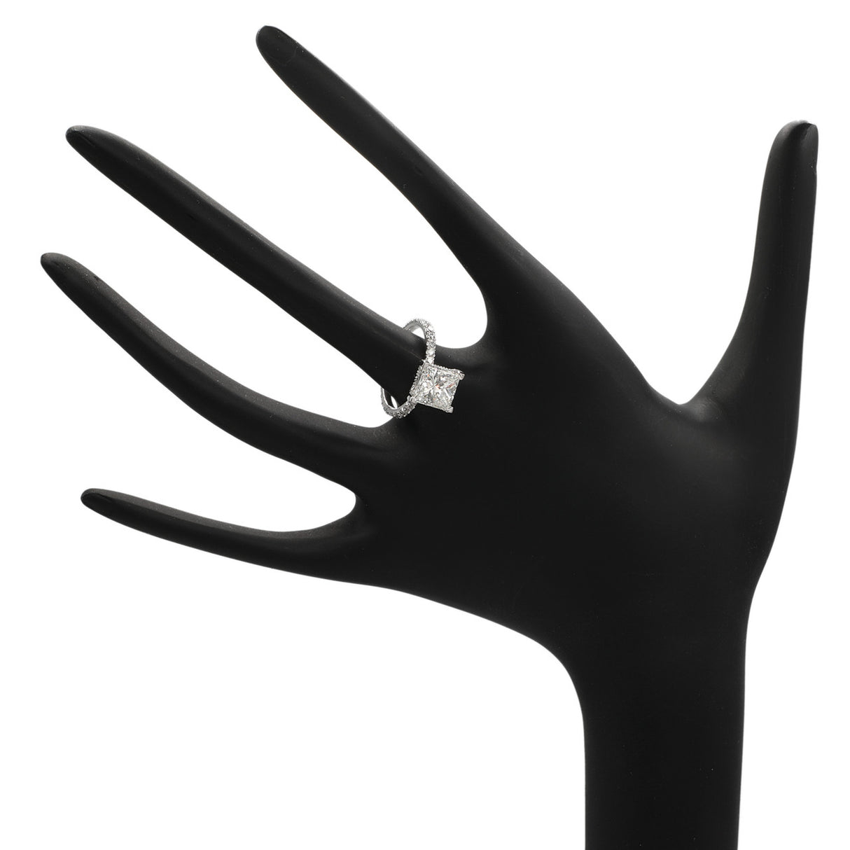 18K White Gold 3.01 Carat Princess Cut Diamond Ring Fine Jewellery Modaselle