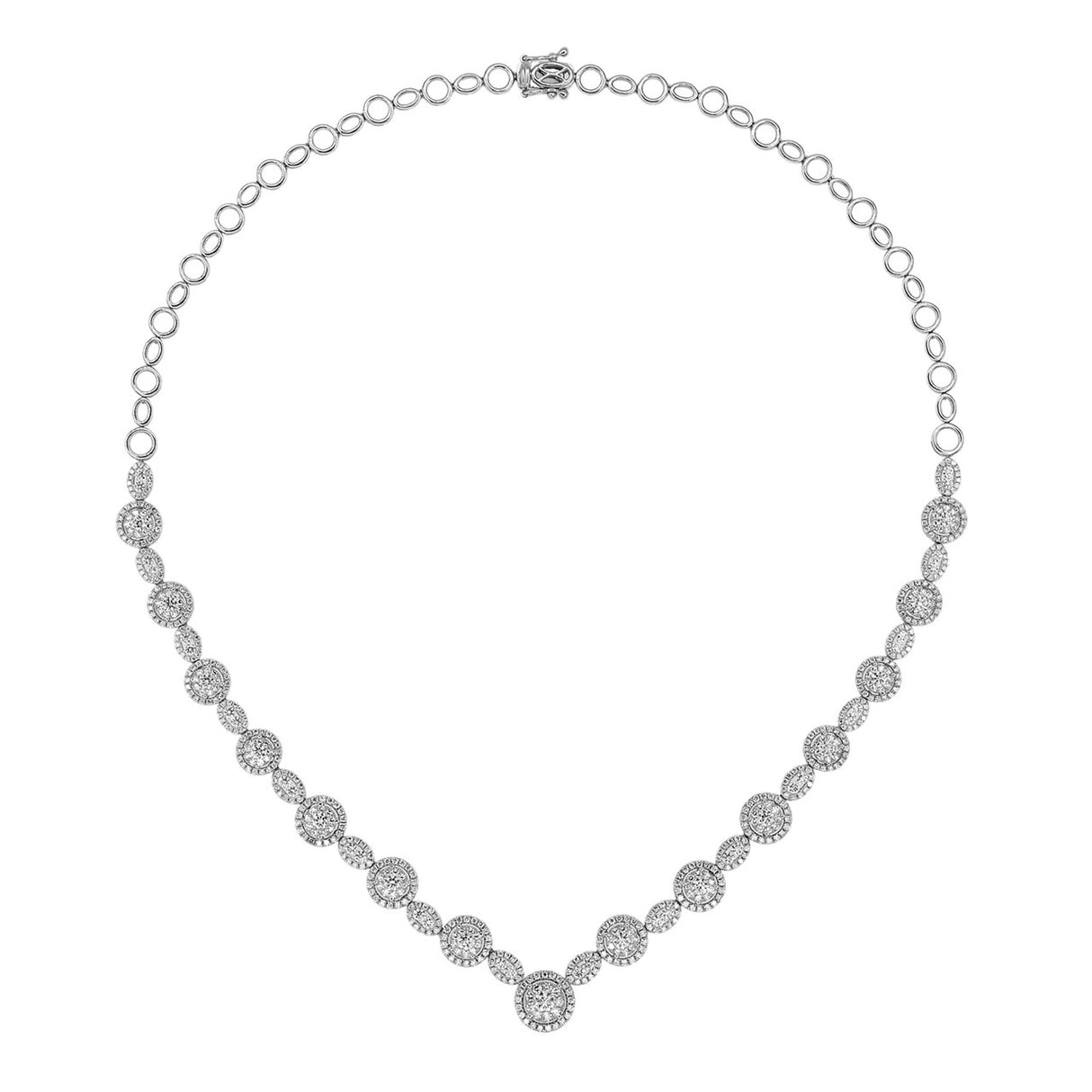 18K White Gold 5.04 Carat Diamond Necklace Fine Jewellery Modaselle