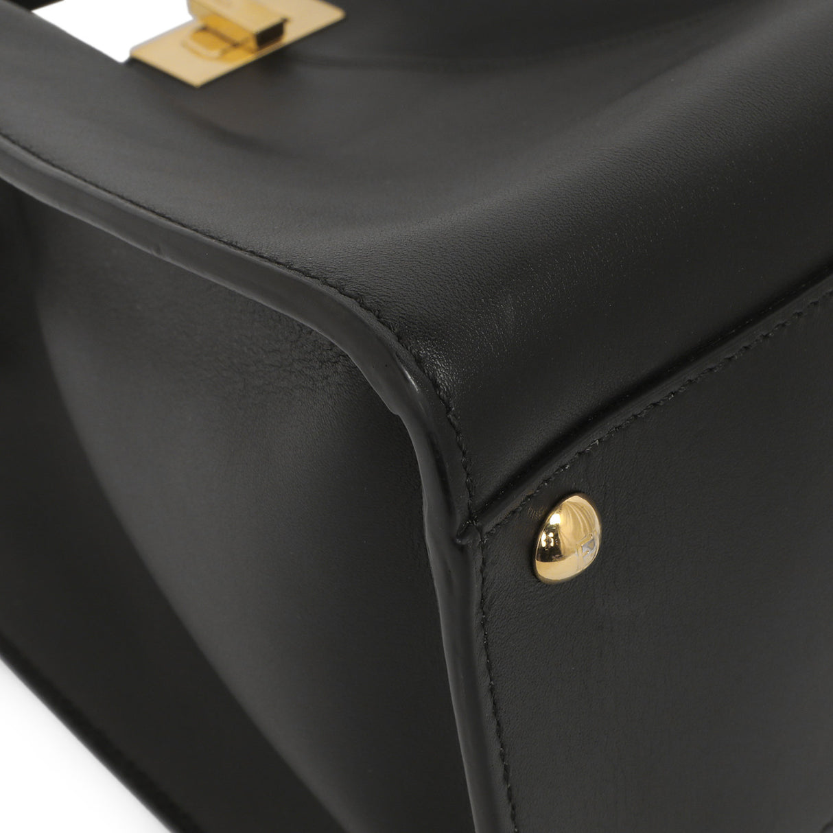 Fendi Black Vitello Seta Medium Peekaboo X-Lite Handbags Fendi