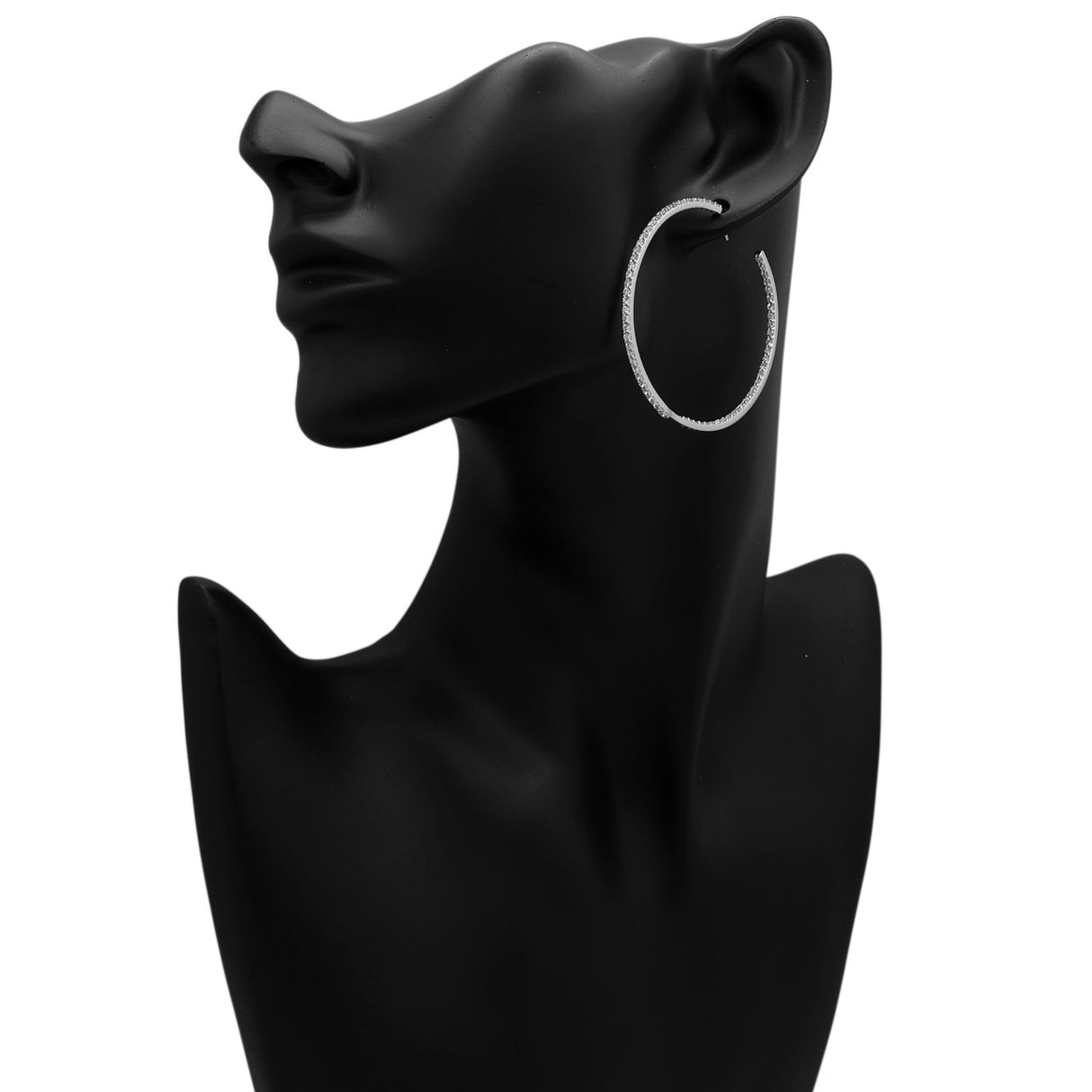 18K White Gold 2.76 Carat Diamond Hoop Earrings Fine Jewellery Modaselle