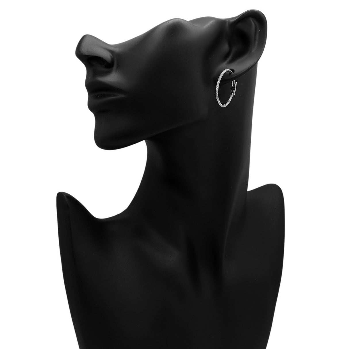 18K White Gold 0.65 Carat Hoop Earrings Fine Jewellery Modaselle