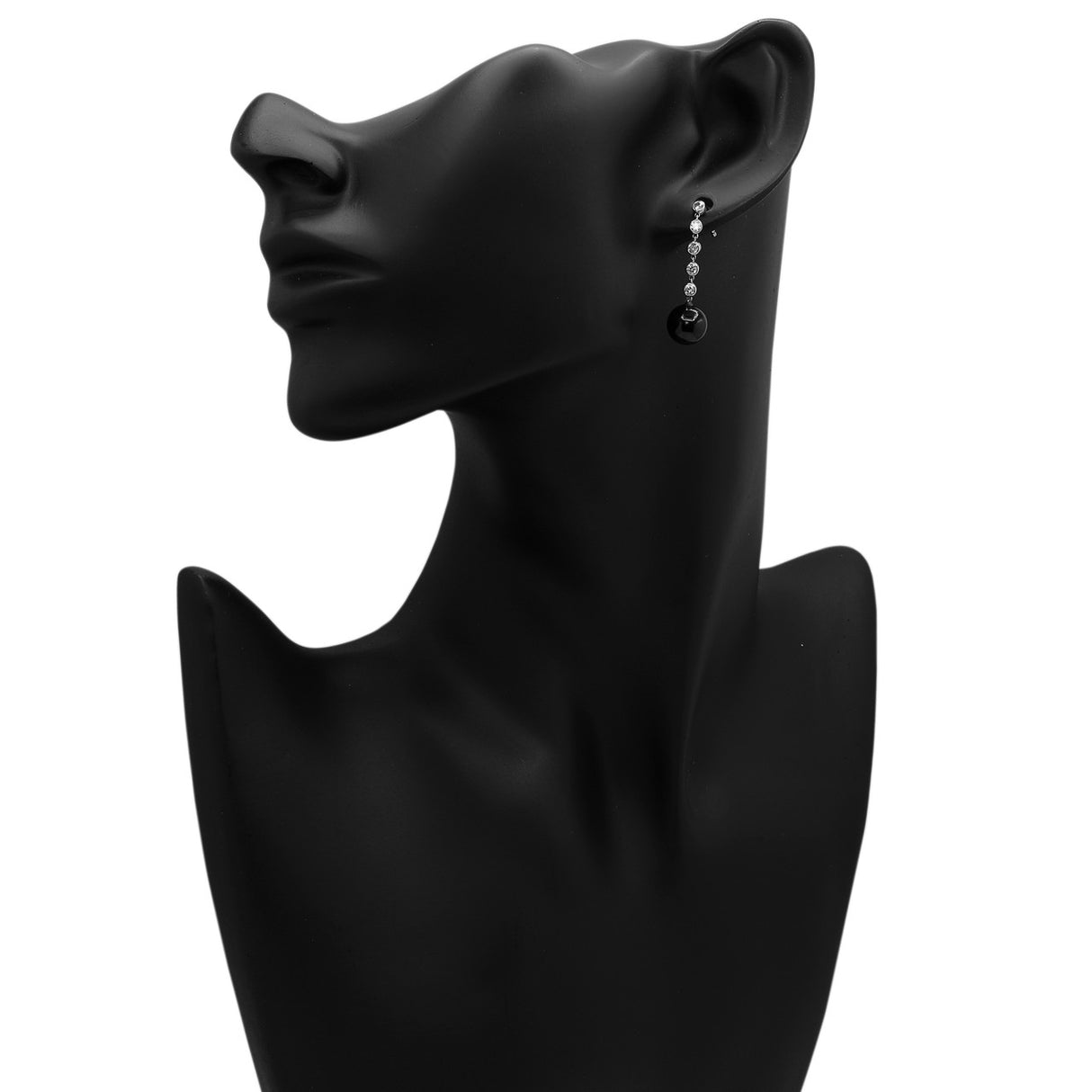 Tiffany & Co. Platinum Diamond Onyx Ziegfeld Drop Earrings Designer Jewellery Tiffany and Co