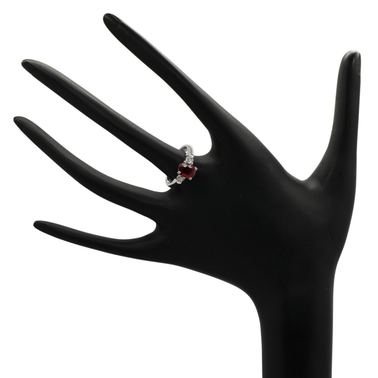 18K White Gold 1.13 Carat Ruby Diamond Ring Fine Jewellery Modaselle