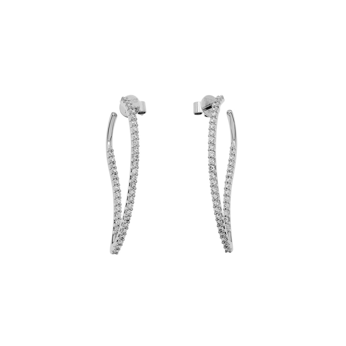 18K White Gold 0.76 Carat Diamond Earrings Fine Jewellery Modaselle