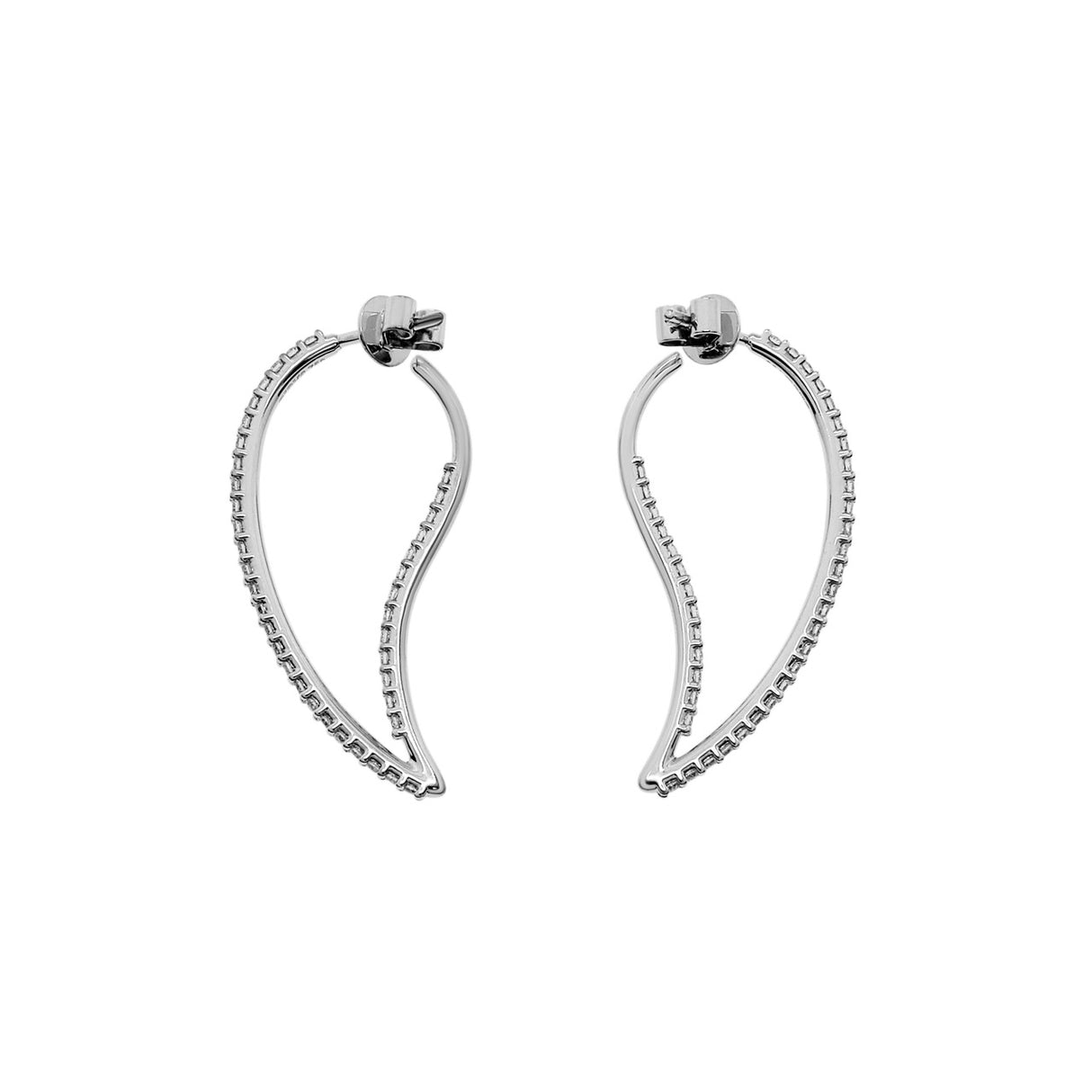 18K White Gold 0.76 Carat Diamond Earrings Fine Jewellery Modaselle