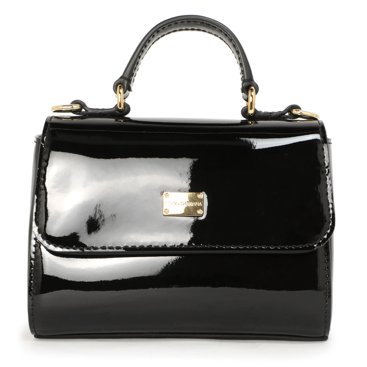 Dolce & Gabbana Black Vernice Mini Satchel Handbags Dolce & Gabbana