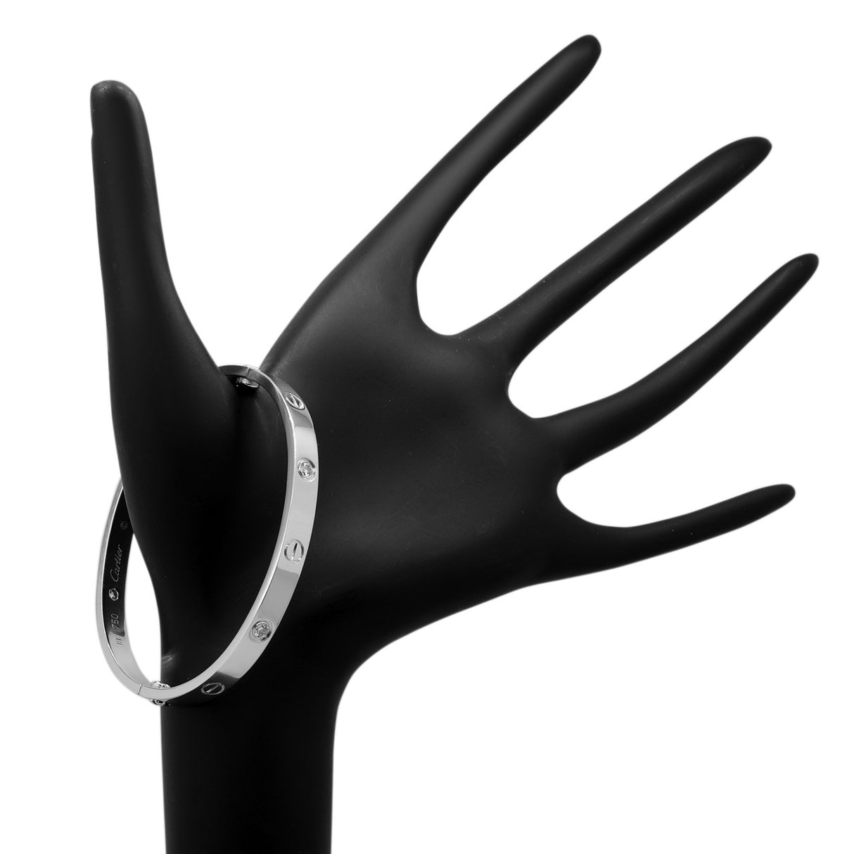 Cartier 18K White Gold 4 Diamond Love Bracelet Designer Jewellery Cartier