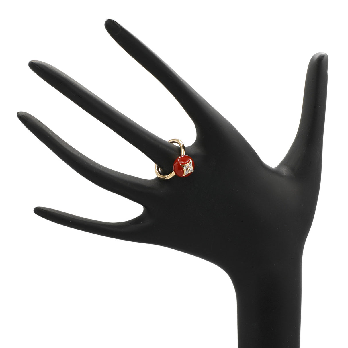 Louis Vuitton 18K Yellow Gold Cornelian Diamond Color Blossom Ring Designer Jewellery Louis Vuitton