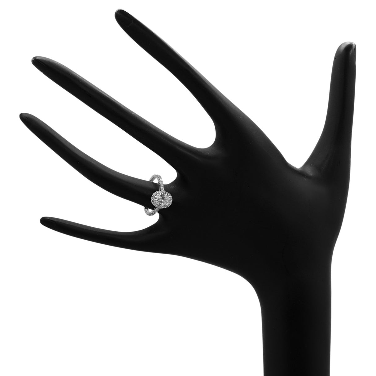 Tiffany & Co. Platinum 1.01 Carat Oval Diamond Soleste Halo Engagement Ring Designer Jewellery Tiffany and Co