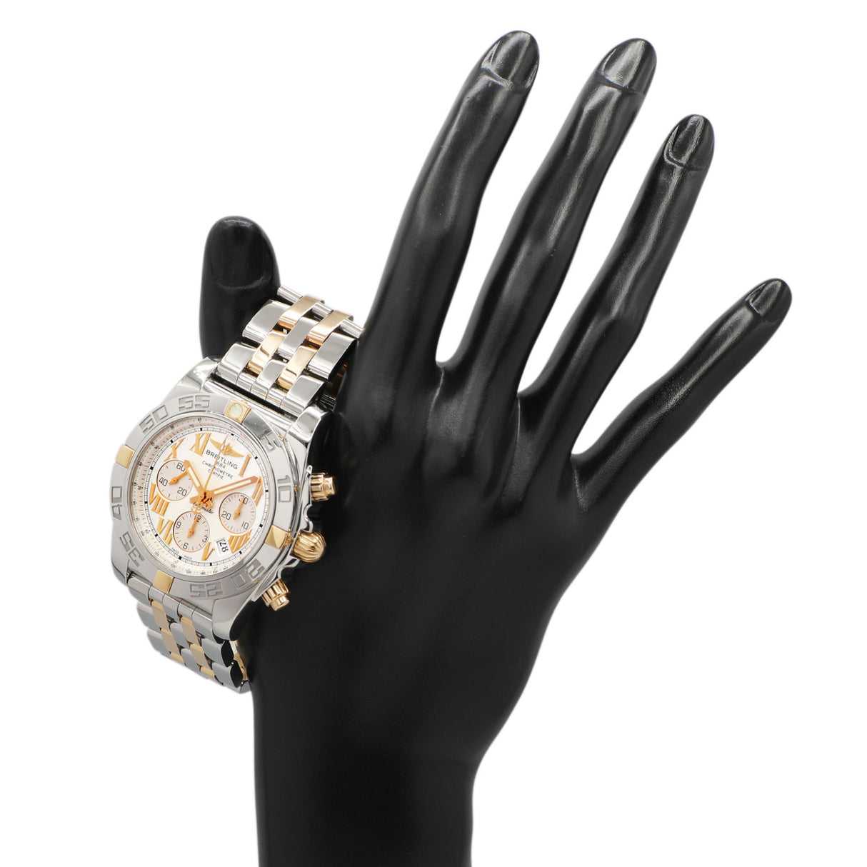 Breitling Stainless Steel 18K Rose Gold Chronomat 44 IB0110 Watches Breitling