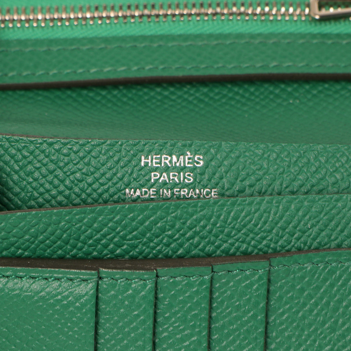 Hermes Vert Vertigo Epsom Bearn Compact Wallet Accessories Hermes