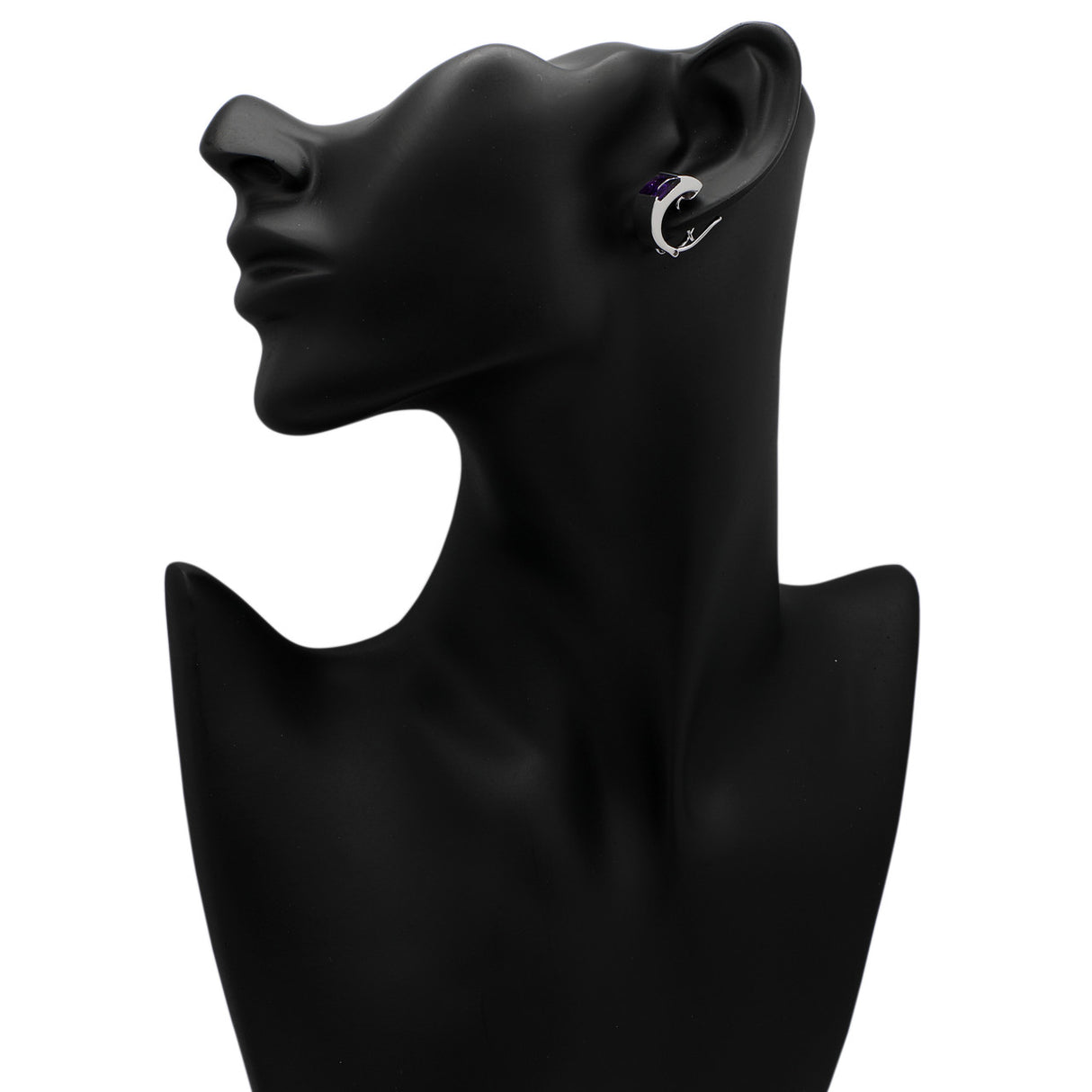 18K White Gold Amethyst Earrings Fine Jewellery Modaselle