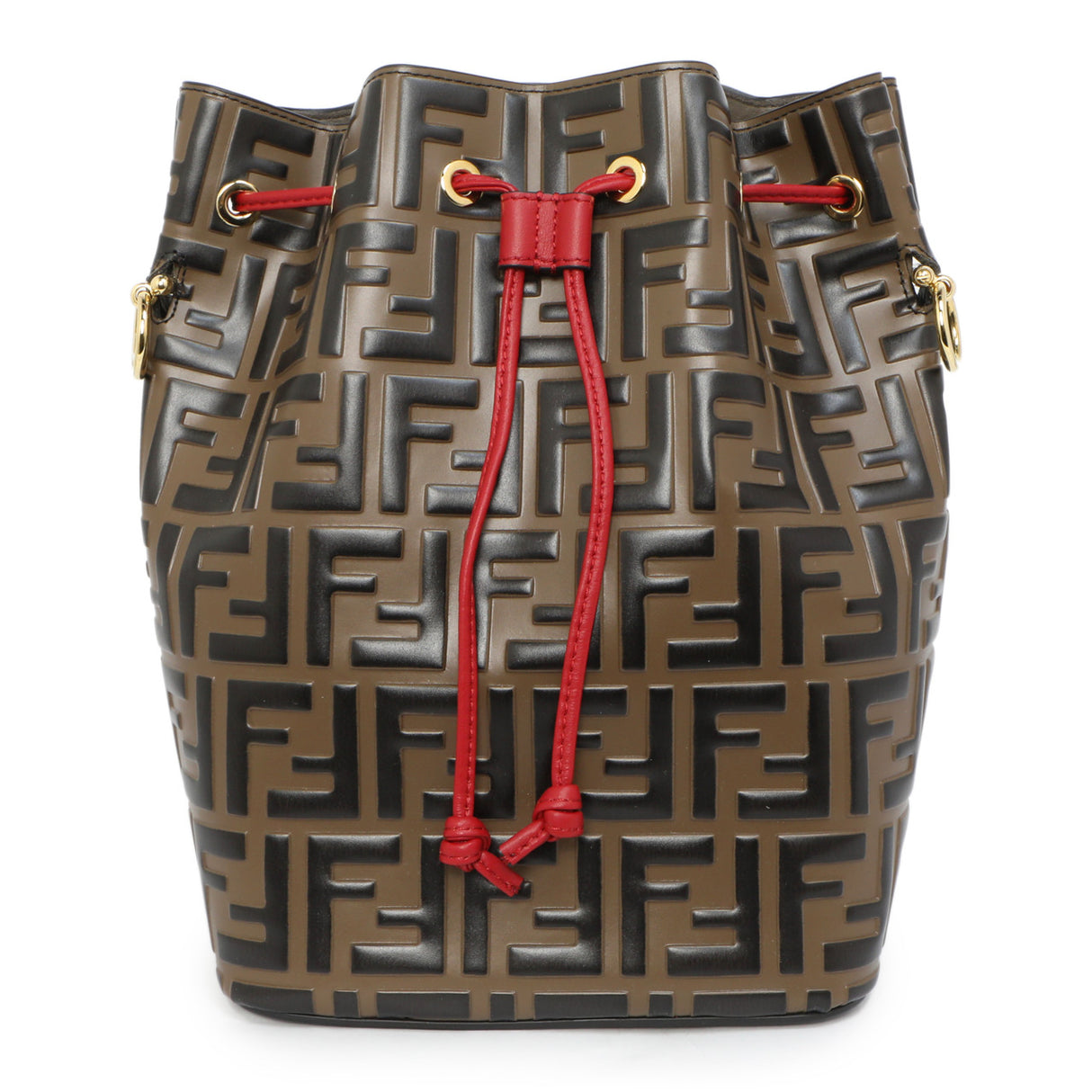 Fendi FF 1974 Embossed Calfskin Grande Mon Tresor Bucket Bag Handbags Fendi