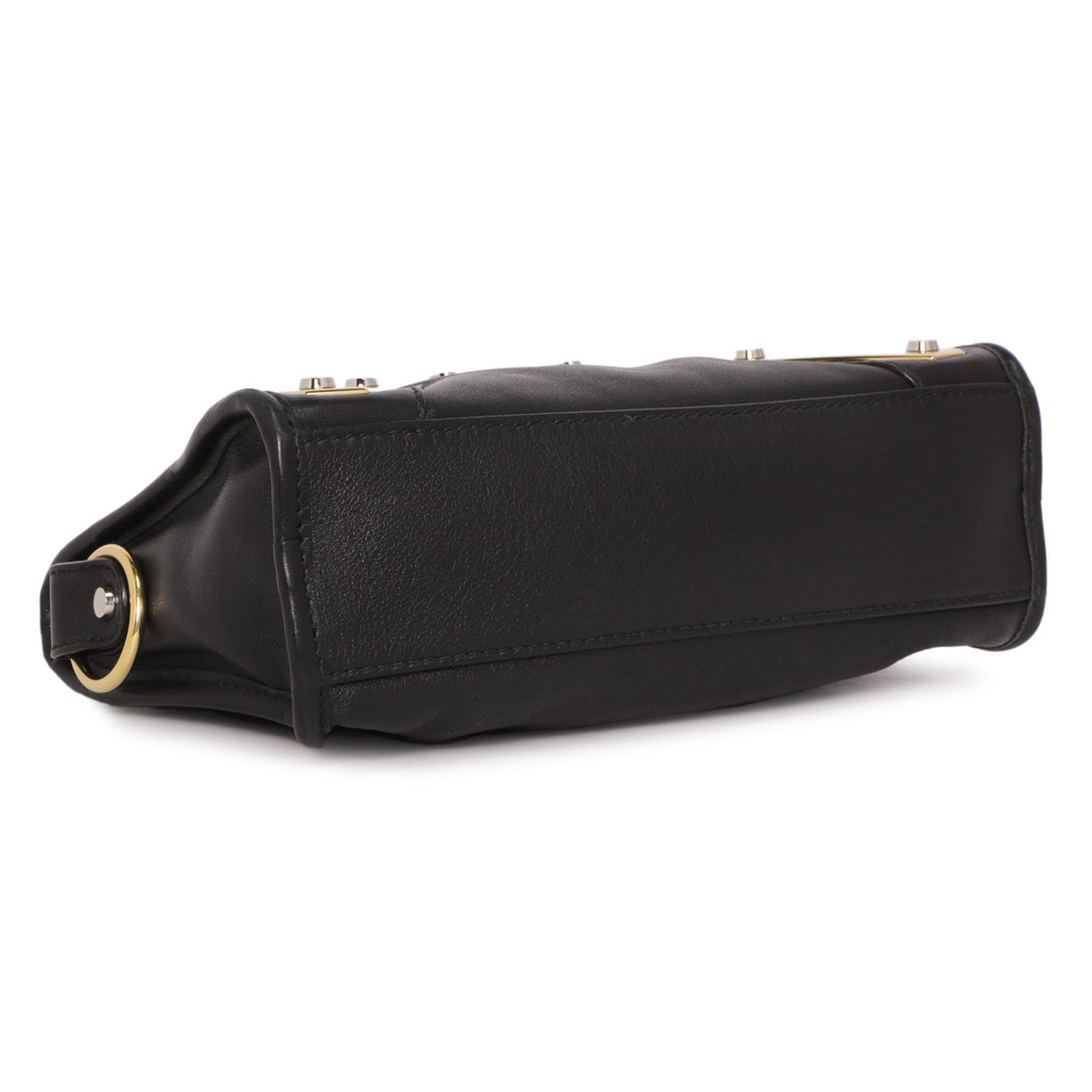 Balenciaga Black Calfskin Metal Plate Mini City Handbags Balenciaga