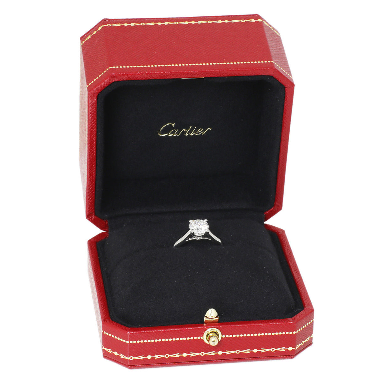 Cartier Platinum Solitaire 1895 1.33 Carat Diamond Ring Designer Jewellery Cartier