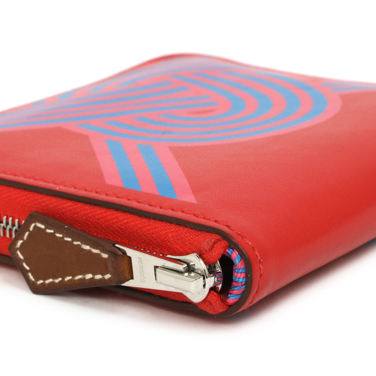 Hermes Rouge De Coeur Swift Noeuds Marins Silk'in Compact Zip Wallet Accessories Hermes