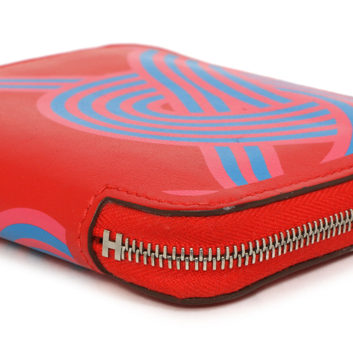 Hermes Rouge De Coeur Swift Noeuds Marins Silk'in Compact Zip Wallet Accessories Hermes