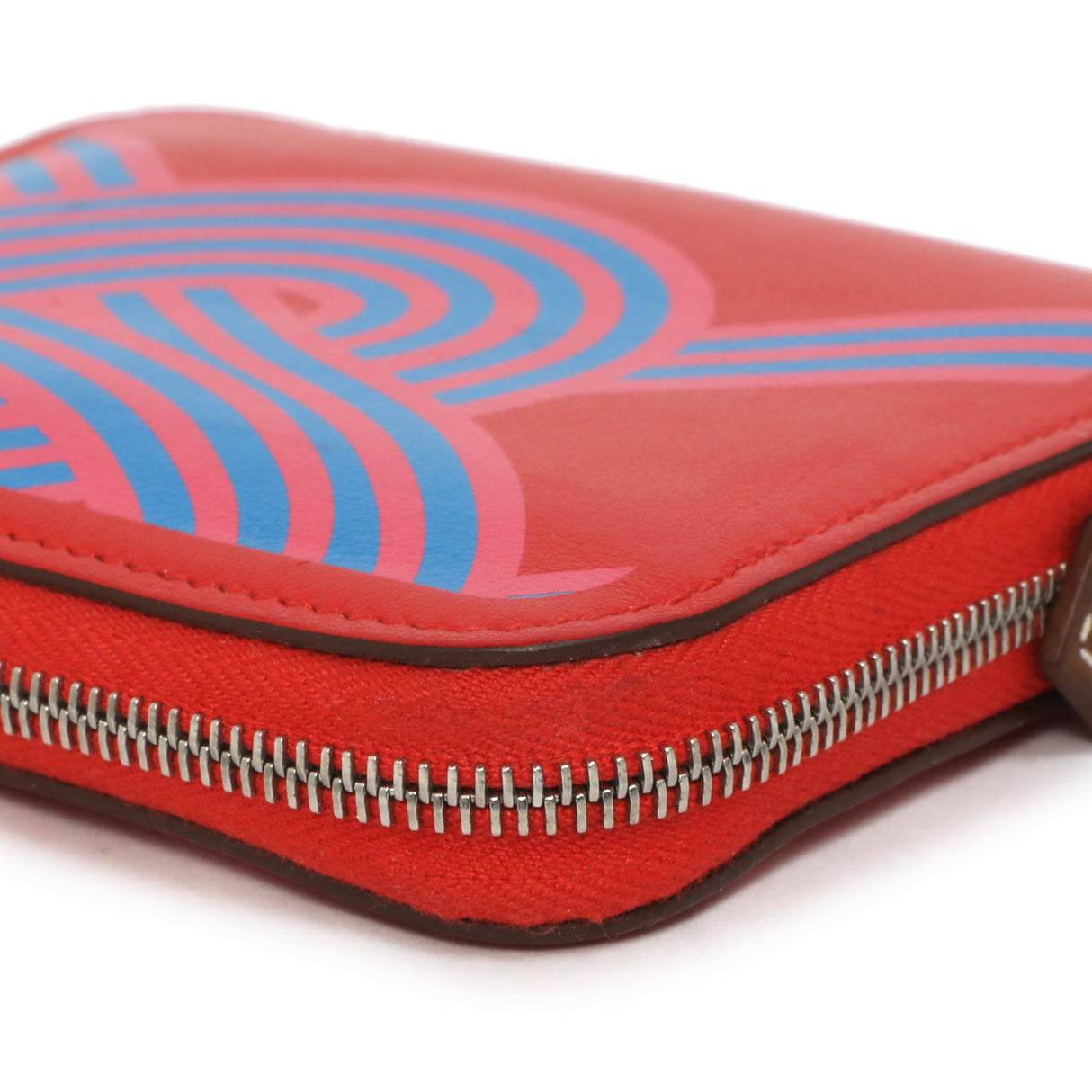 Hermes Rouge De Coeur Swift Noeuds Marins Silk'in Compact Zip Wallet Accessories Hermes