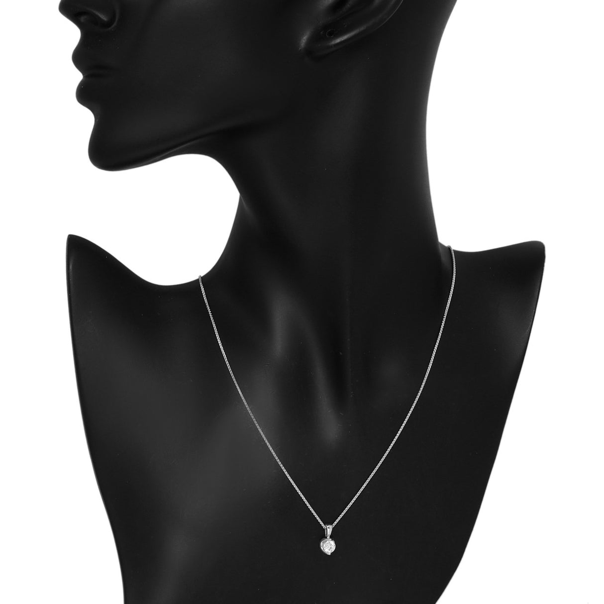14K White Gold 0.46 Carat Diamond Solitaire Pendant Fine Jewellery Modaselle