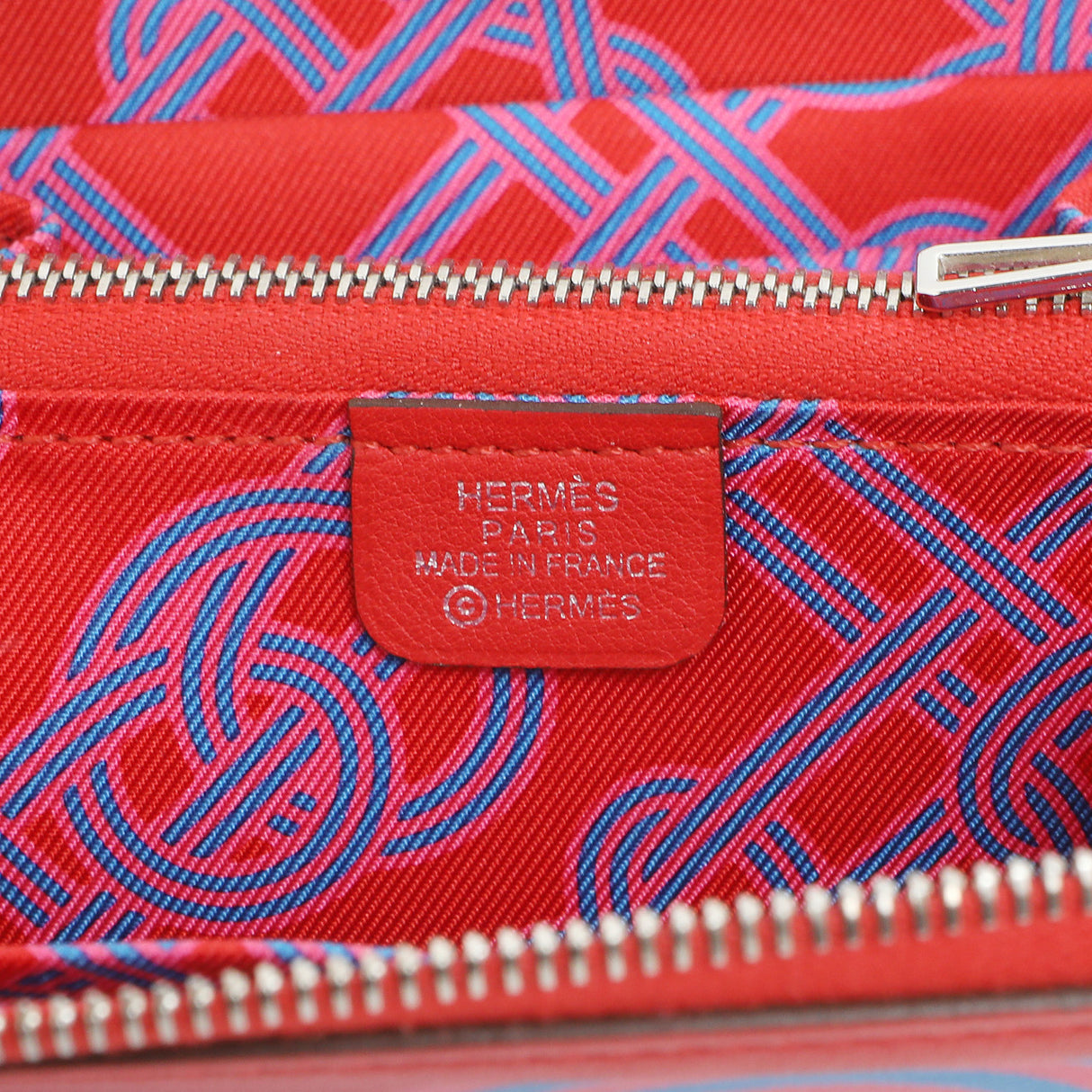 Hermes Rouge De Coeur Swift Noeuds Marins Silk'in Compact Zip Wallet Accessories Hermes