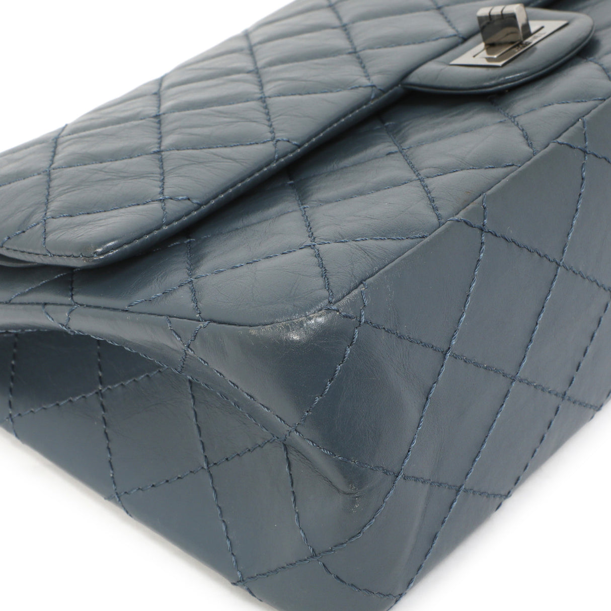 Chanel Blue Quilted Aged Calfskin 2.55 Reissue Double Flap 226 Handbags Chanel