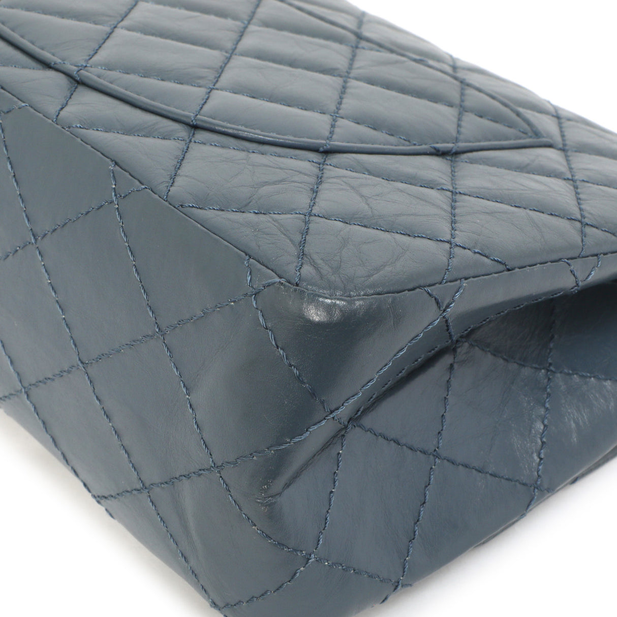 Chanel Blue Quilted Aged Calfskin 2.55 Reissue Double Flap 226 Handbags Chanel