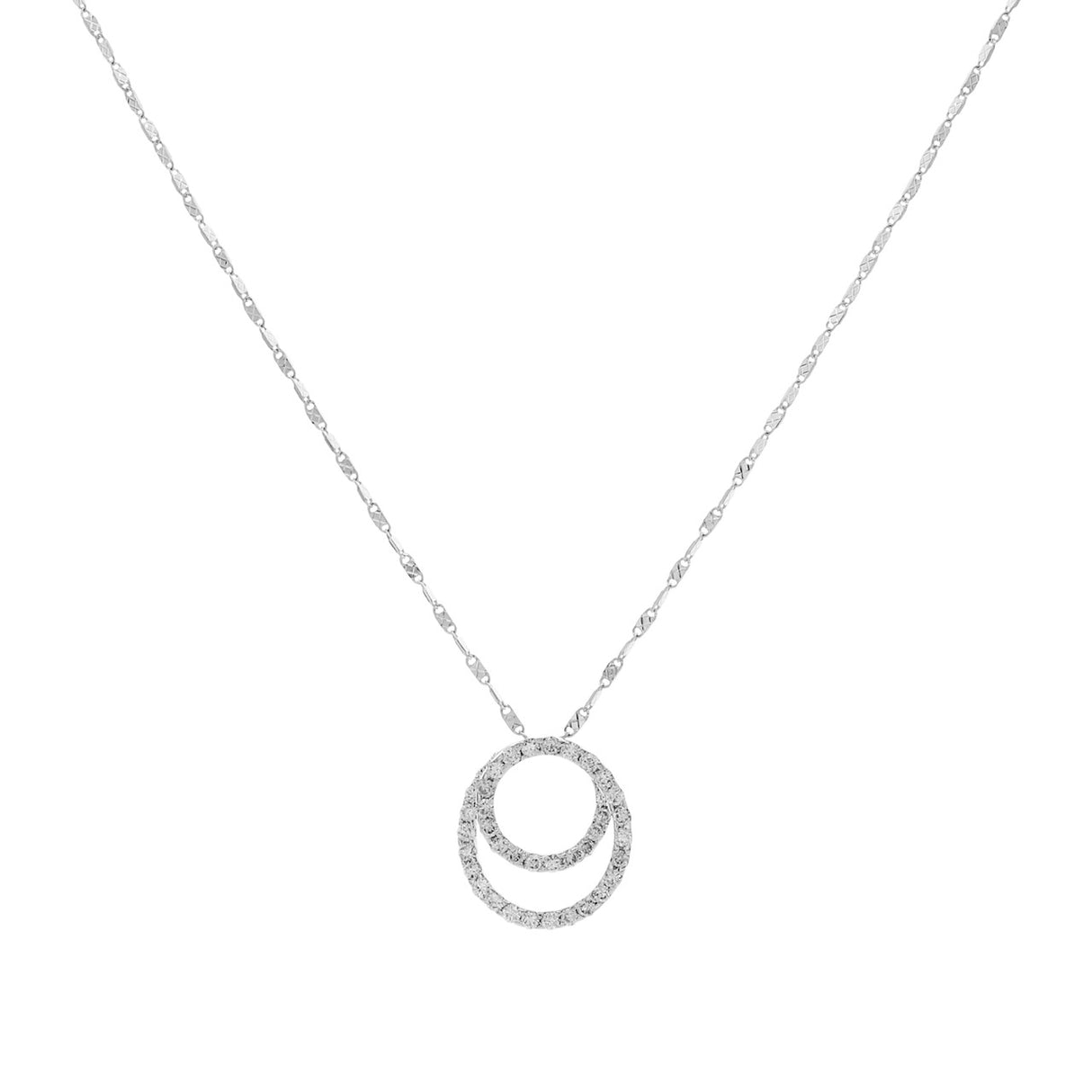 18K White Gold 0.80 Carat Diamond Pendant Necklace Fine Jewellery Modaselle