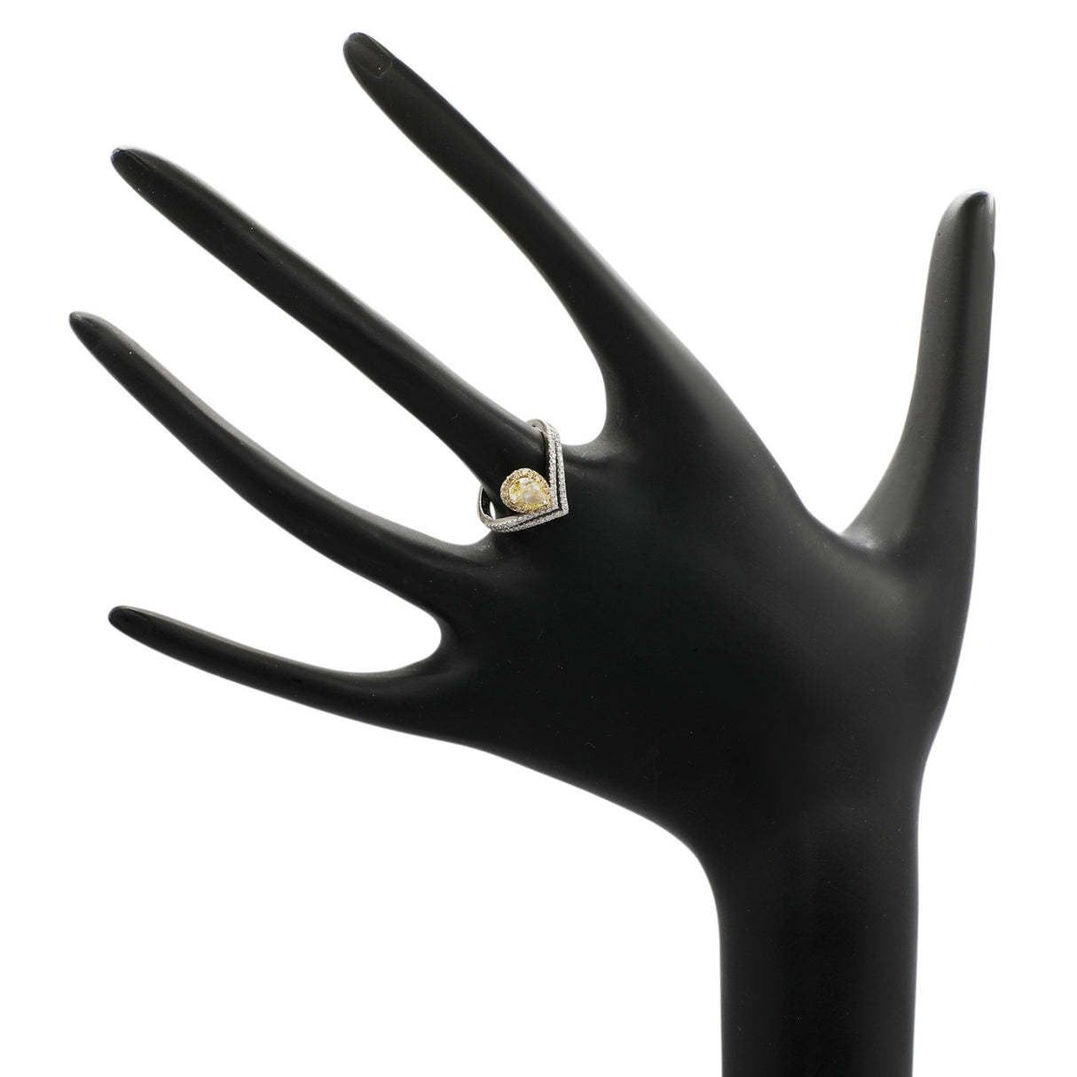 18K White Gold 0.76 Carat Fancy Yellow Diamond Ring Fine Jewellery Modaselle