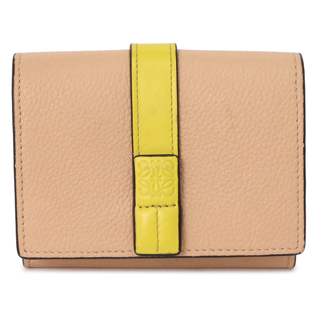 Loewe Nude-Citronelle Soft Grained Calfskin Trifold Wallet Accessories Loewe