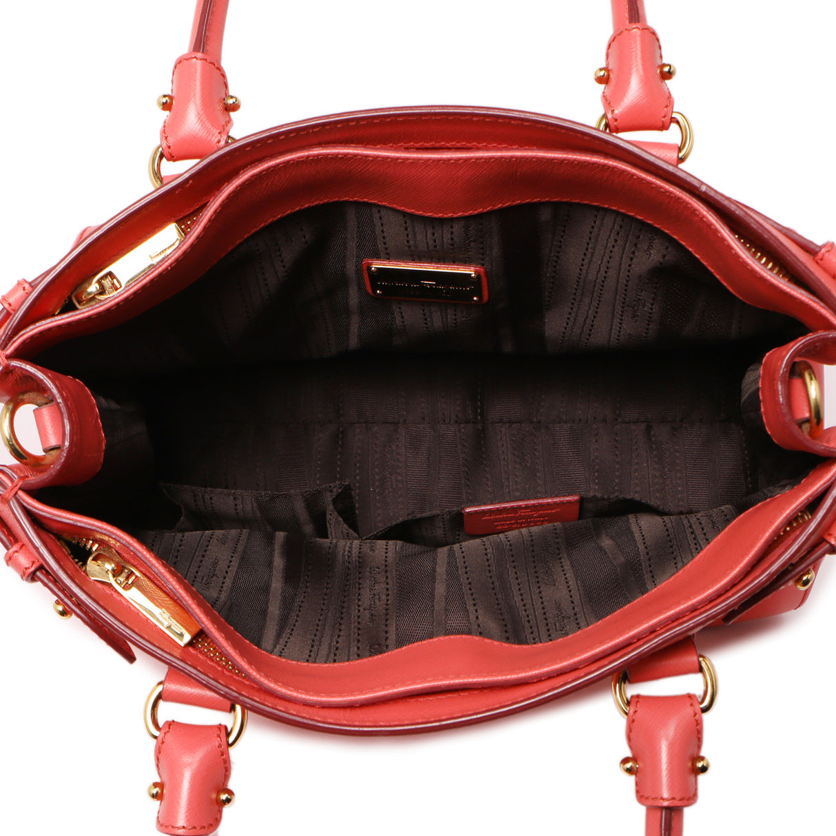 Salvatore Ferragamo Coral Saffiano Beky Tote Handbags Salvatore Ferragamo