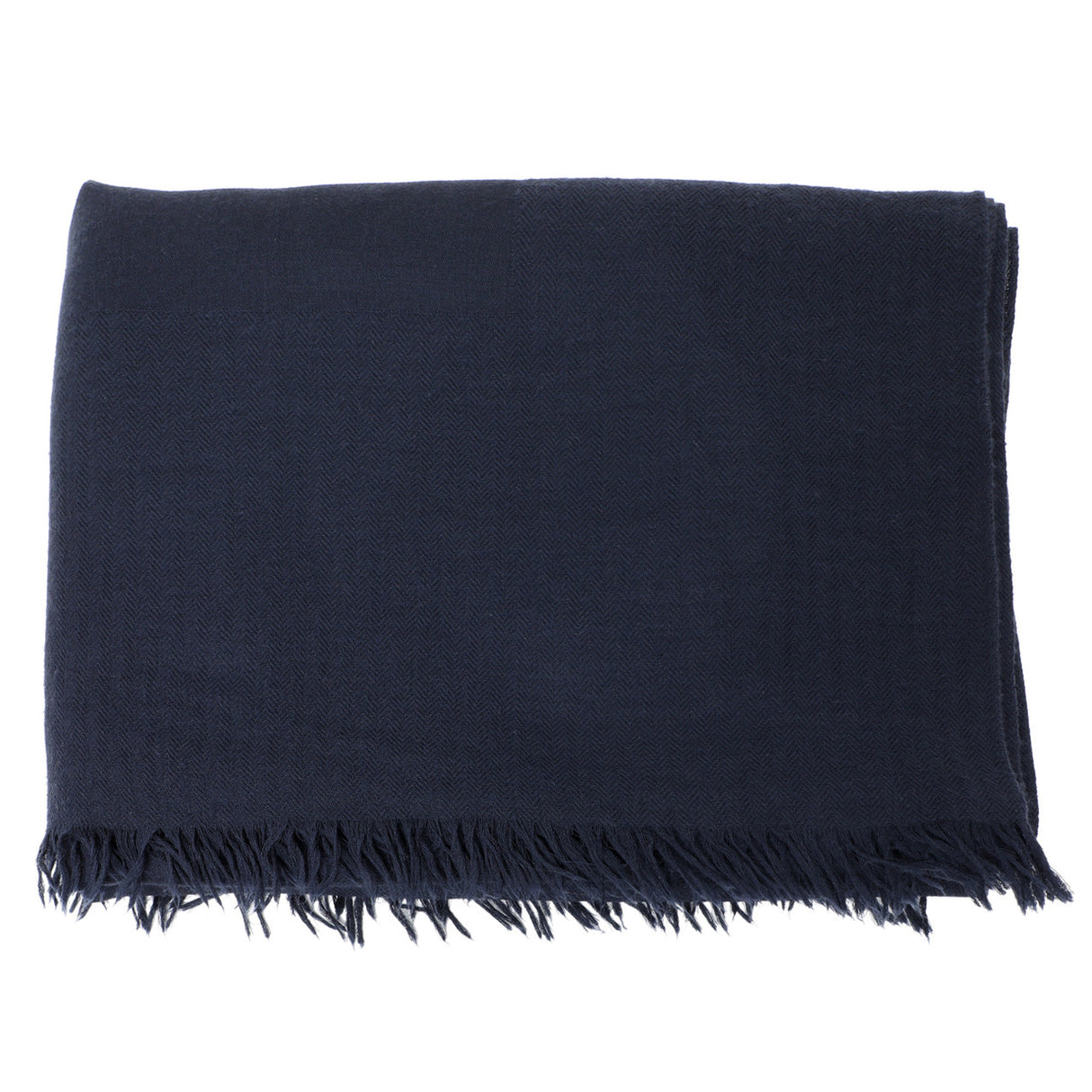 Hermes Navy Wool-Cashmere Shawl Accessories Hermes
