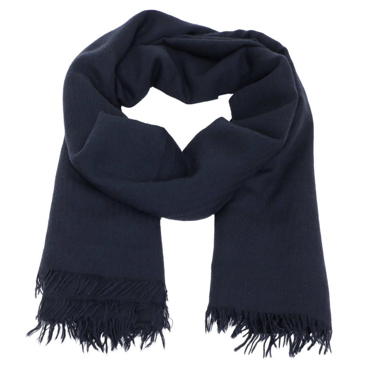 Hermes Navy Wool-Cashmere Shawl Accessories Hermes
