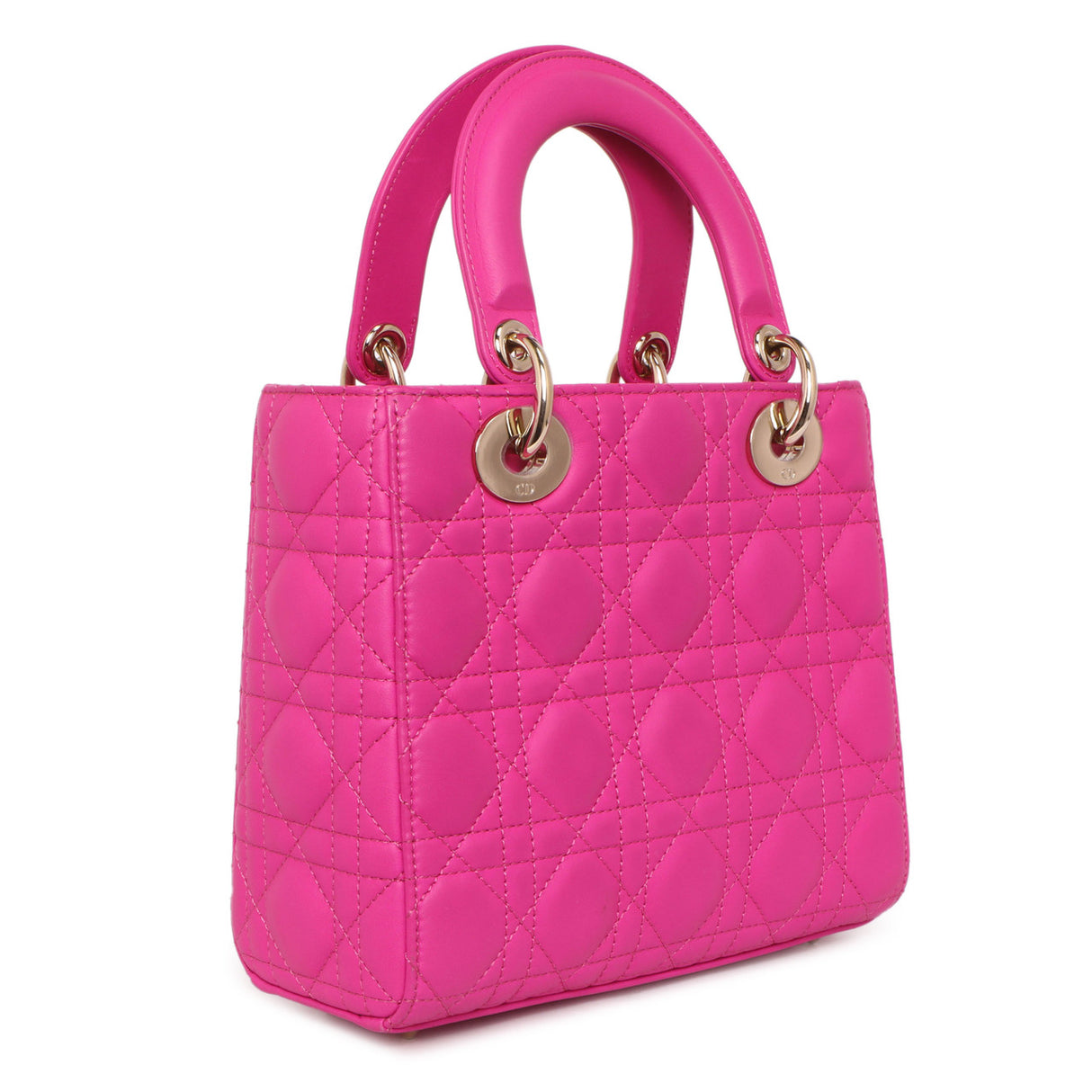 Christian Dior Magenta Lambskin Cannage Small My ABCDior Lady Dior Handbags Christian Dior