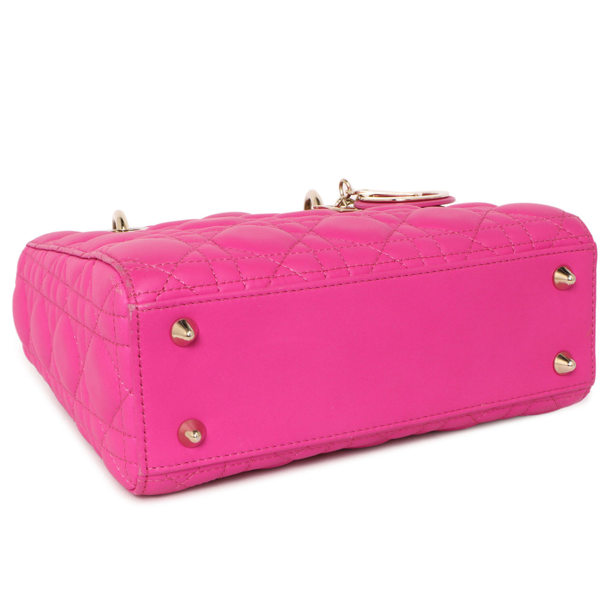 Christian Dior Magenta Lambskin Cannage Small My ABCDior Lady Dior Handbags Christian Dior