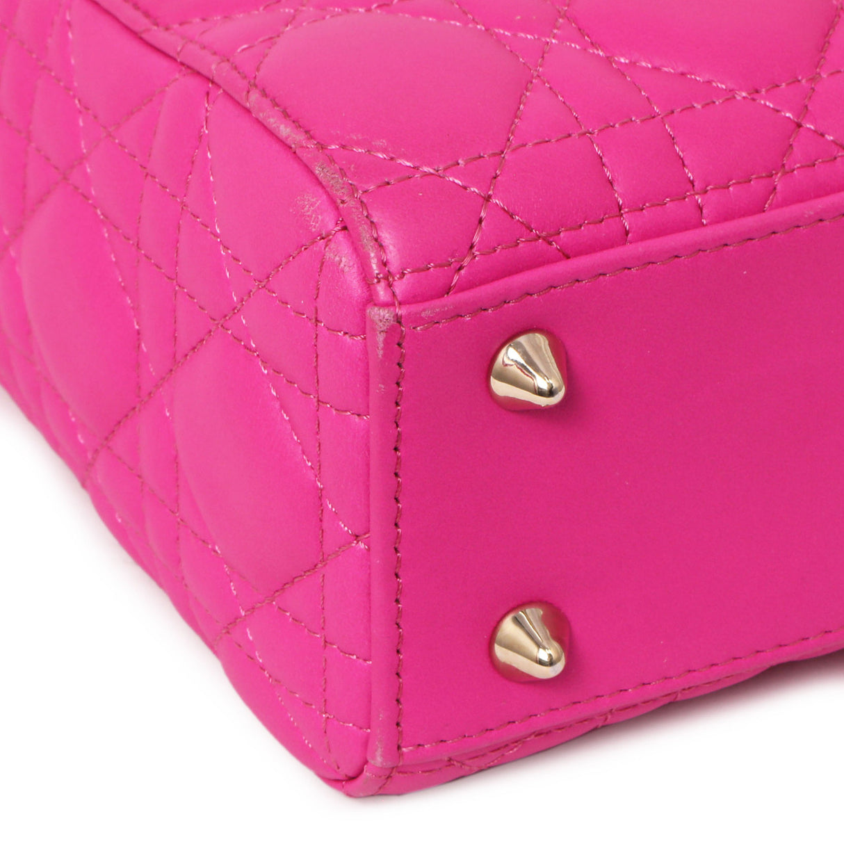 Christian Dior Magenta Lambskin Cannage Small My ABCDior Lady Dior Handbags Christian Dior