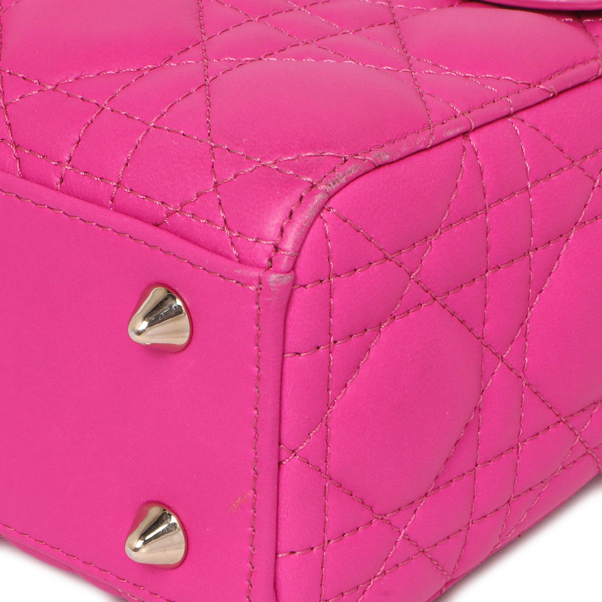 Christian Dior Magenta Lambskin Cannage Small My ABCDior Lady Dior Handbags Christian Dior