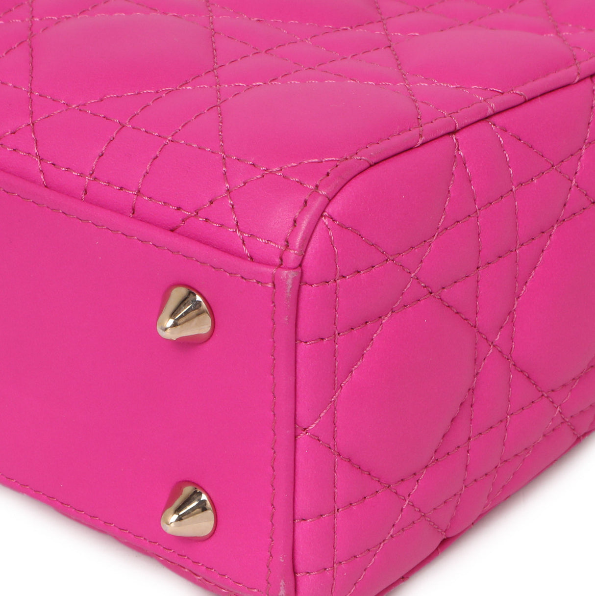 Christian Dior Magenta Lambskin Cannage Small My ABCDior Lady Dior Handbags Christian Dior