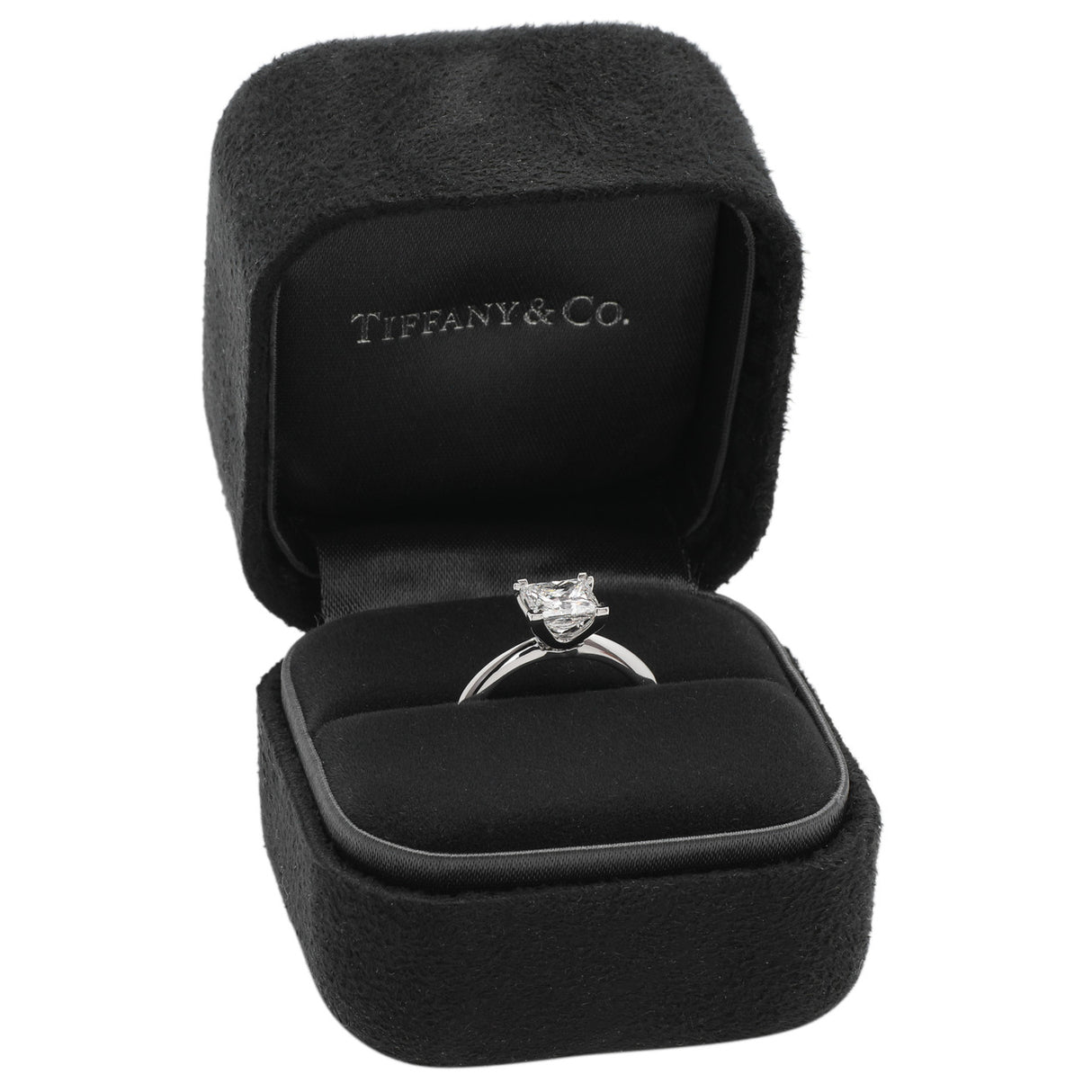Tiffany & Co. Platinum 1.13 Carat Princess-cut Diamond Engagement Ring Designer Jewellery Tiffany and Co