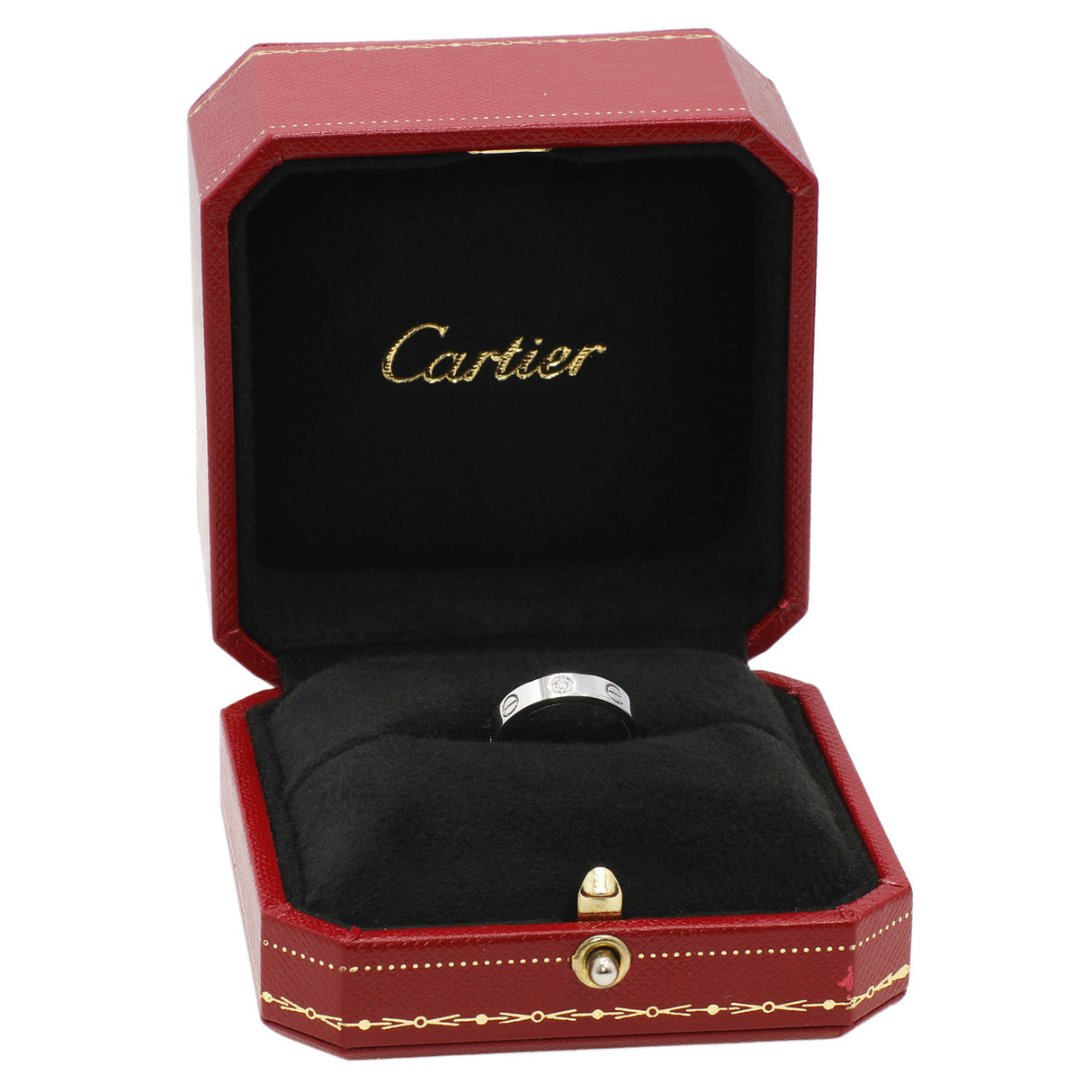 Cartier 18K White Gold Diamond Love Wedding Band Designer Jewellery Cartier