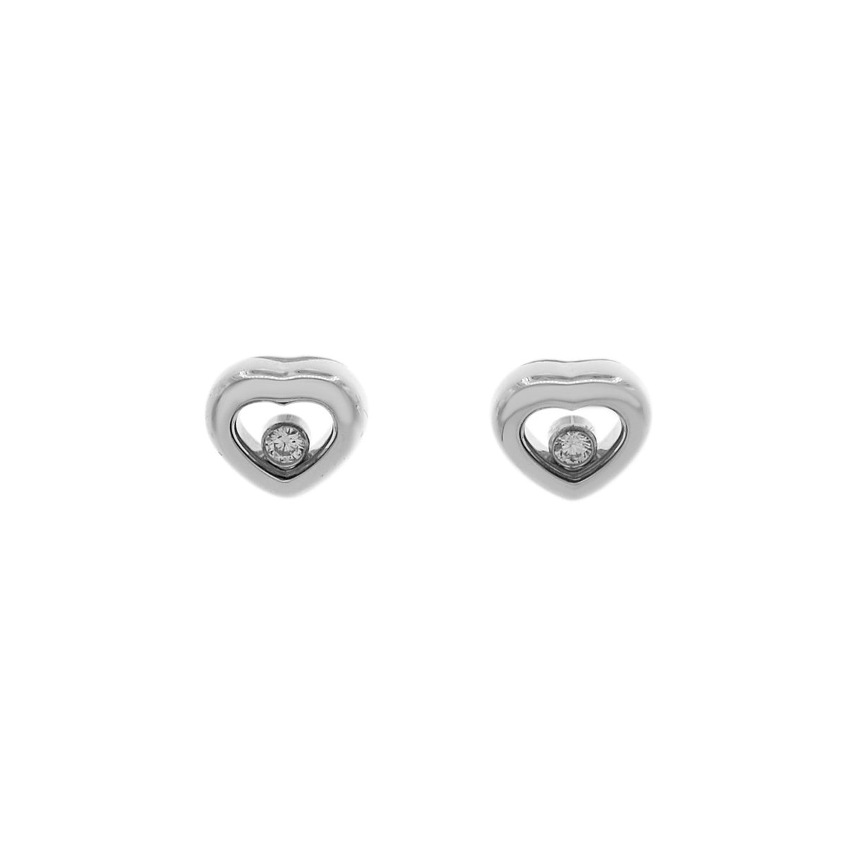 Chopard 18K White Gold Happy Diamonds Icon Earrings Designer Jewellery Chopard