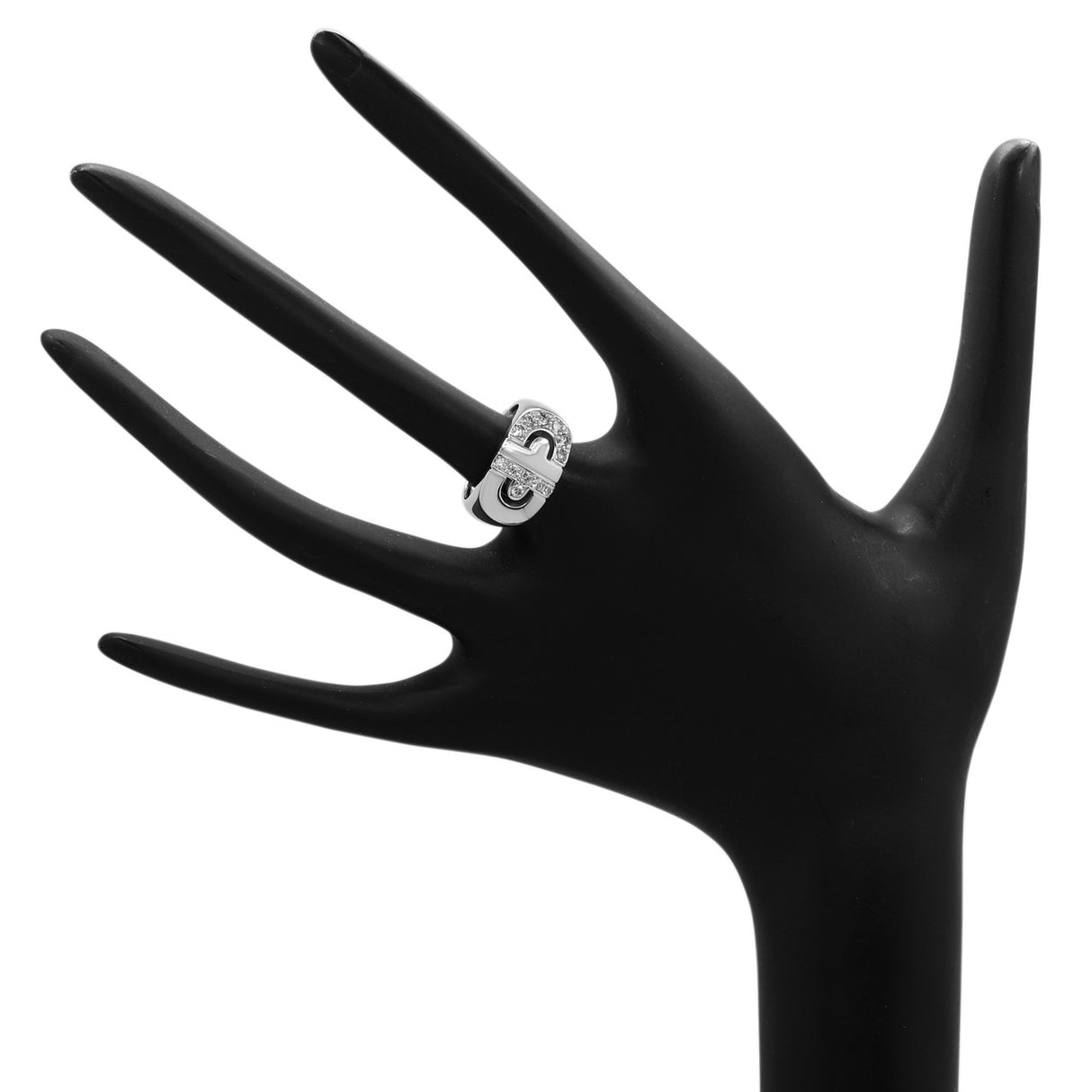 Bulgari 18K White Gold Diamond Parentesi Ring Designer Jewellery Bulgari