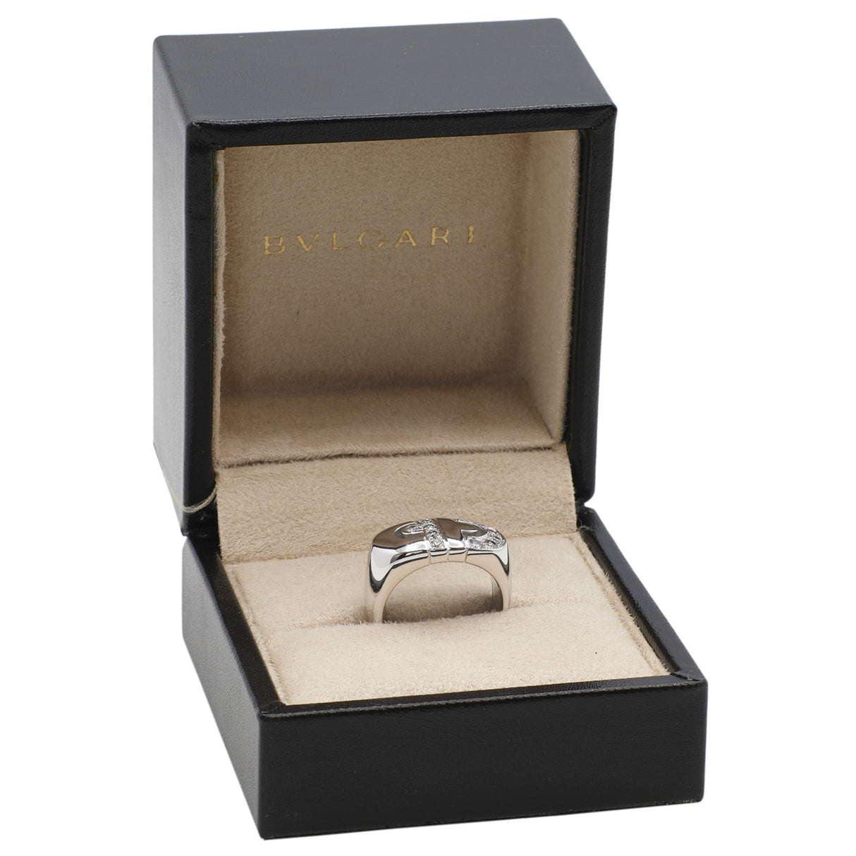 Bulgari 18K White Gold Diamond Parentesi Ring Designer Jewellery Bulgari