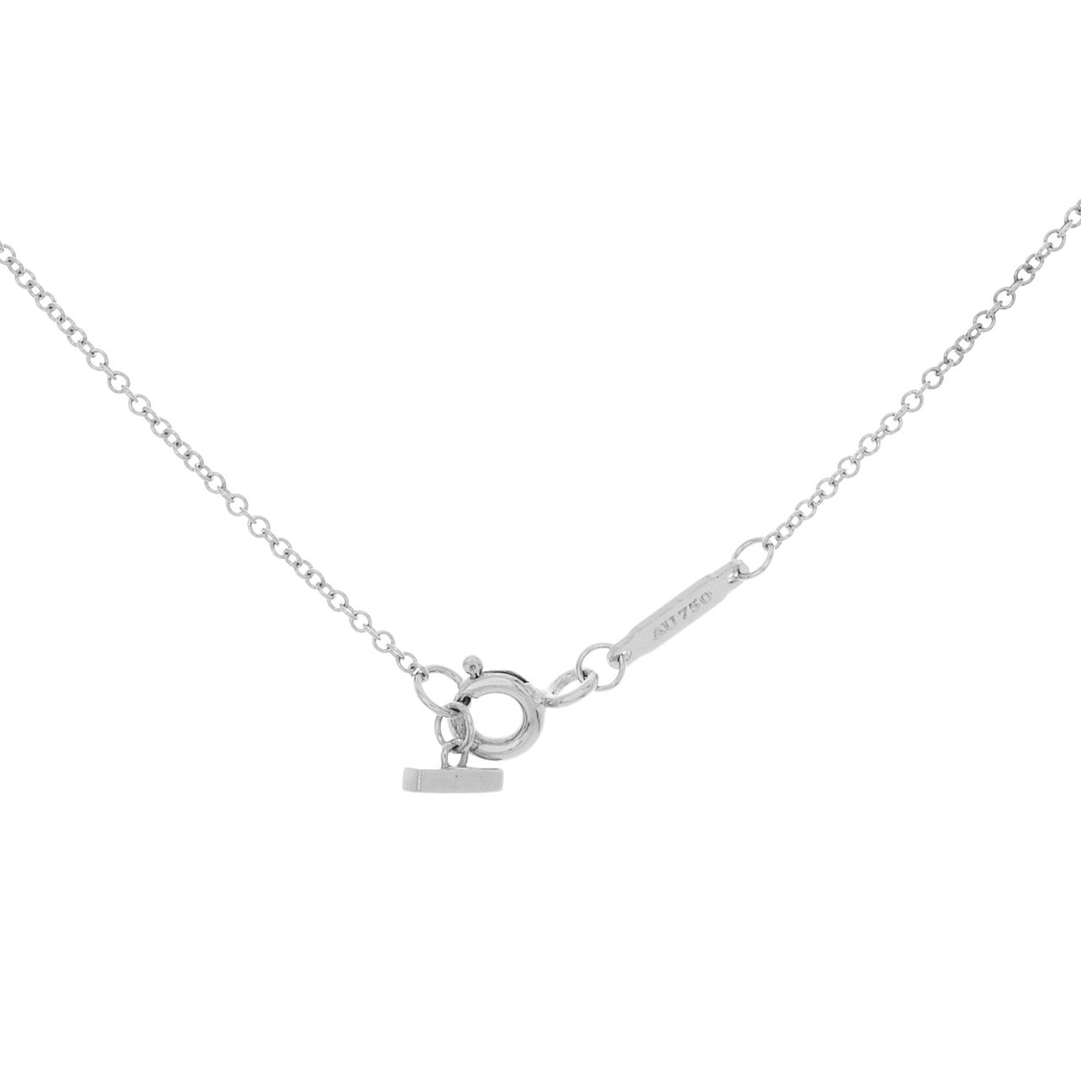 Tiffany & Co. 18K White Gold Diamond Large T Smile Pendant Designer Jewellery Tiffany and Co